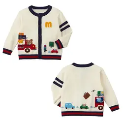 Spring Boys Knitted Sweater Cartoon Sweaters Girls Cardigan Knitwear  Knitwears Baby Boy Clothes Cardigans Vetement Enfant Fille