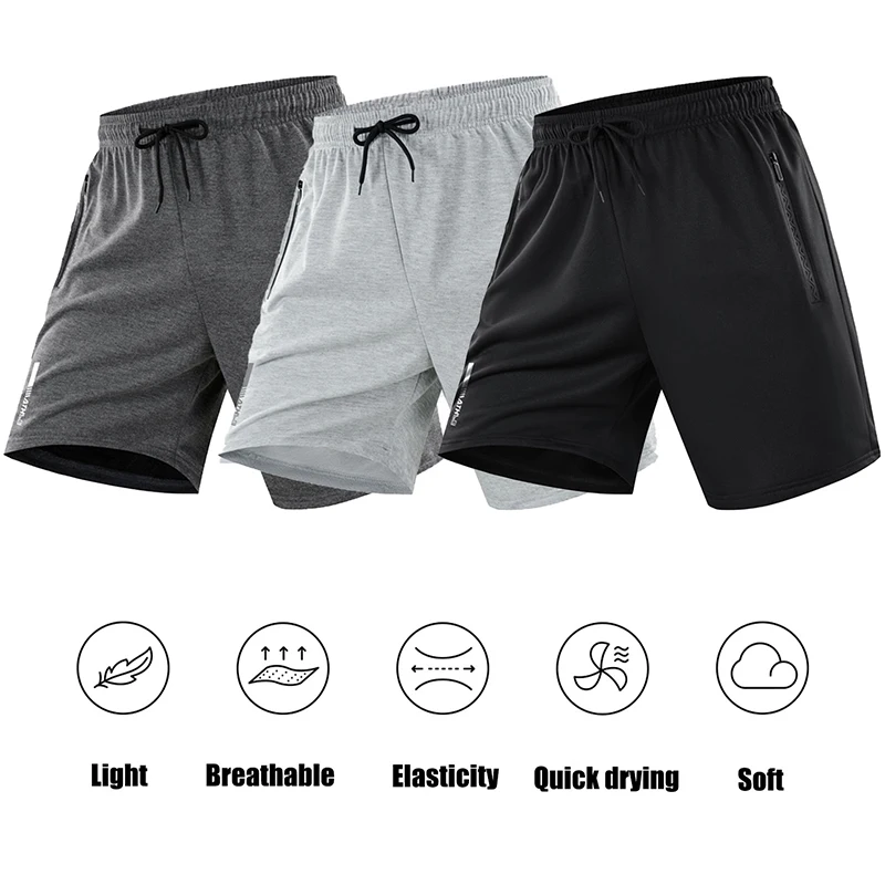 Herren Sommer Schnelltrocknende Shorts Jogging Weiche Elastische Leichte Atmungsaktive Sportshorts Herren Wander- und Fitnesstraining Shorts