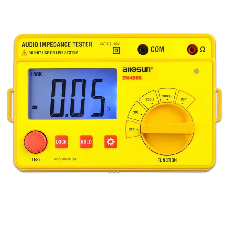 ABLN-All Sun EM480B Probador de impedancia de audio Función de temporizador de 1 Khz Rango de prueba de retención de datos 20/200/2000