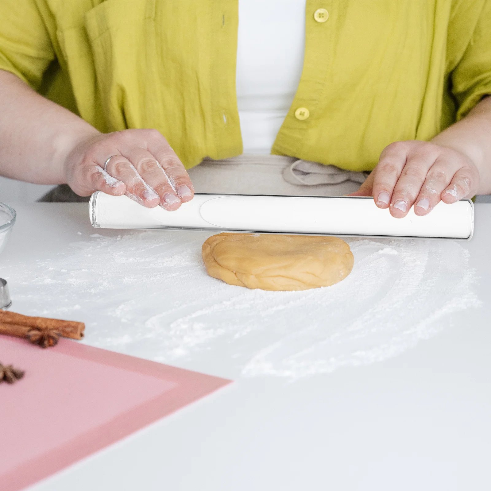 

Clear Rolling Pin Smooth Acrylic Dough Roller For Baking Pizza Pasta Fondant Non-Stick Reusable Kitchen Tool