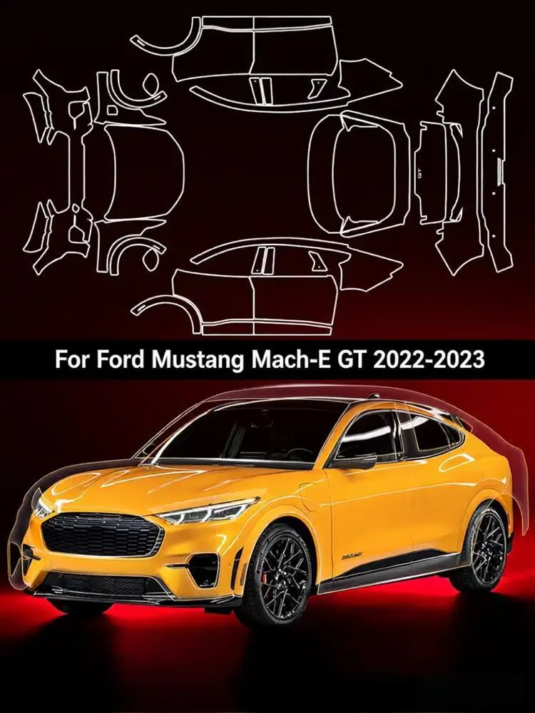 For Ford Mustang Mach-E GT 2022-2023 TPU Paint Protection Film Self-Healing Clear Bra Pre-cut PPF Body Anti-Scratch Resistant