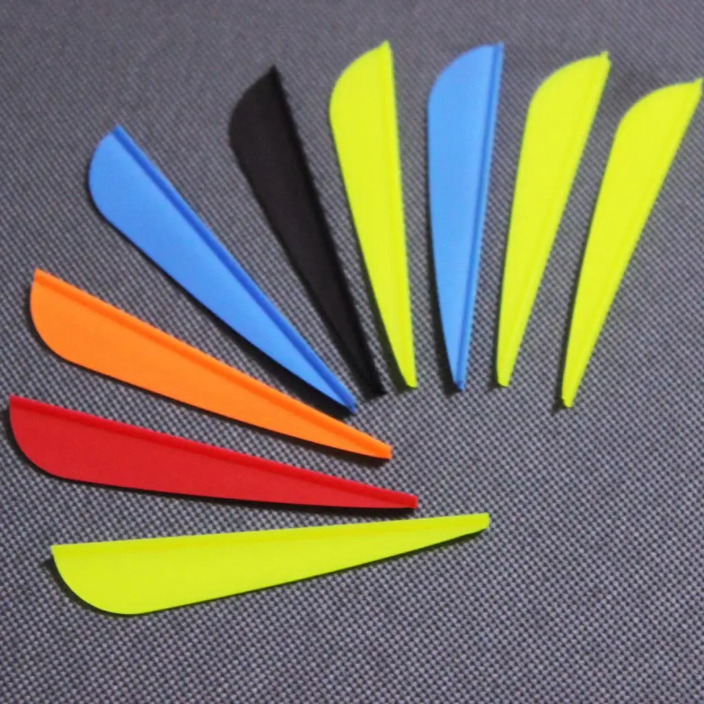 36pcs 3inch Arrow Feathers Drop Shape Cut Fletching Rubber Vane Arrow DIY Archery Accessories Hunting Archery Crossbow Archery