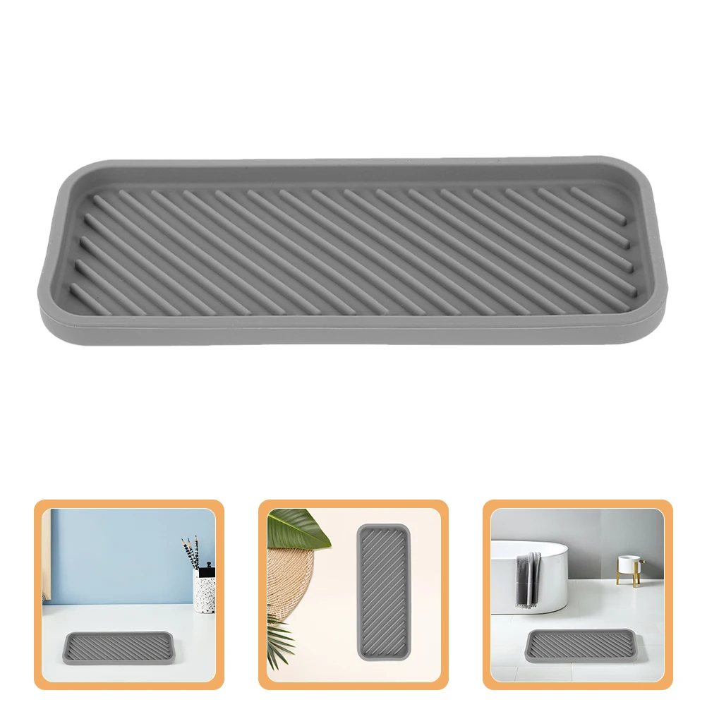 2 ชิ้นถาดซิลิโคน Home Pad RV อุปกรณ์ห้องน้ําขนาดกะทัดรัดกันน้ําทําความสะอาดง่ายน้ําหอม Organizer Vanity