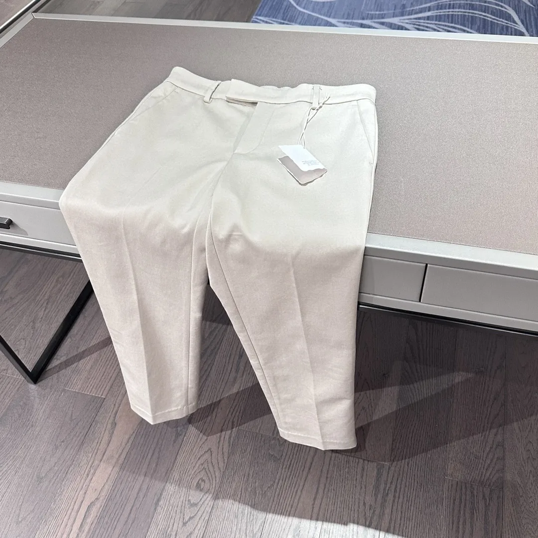 ธุรกิจฤดูร้อน 25 ของผู้ชายสไตล์วินเทจสไตล์อิตาลี BC เรียบง่ายและหลากหลายกางเกงลําลองขาตรง