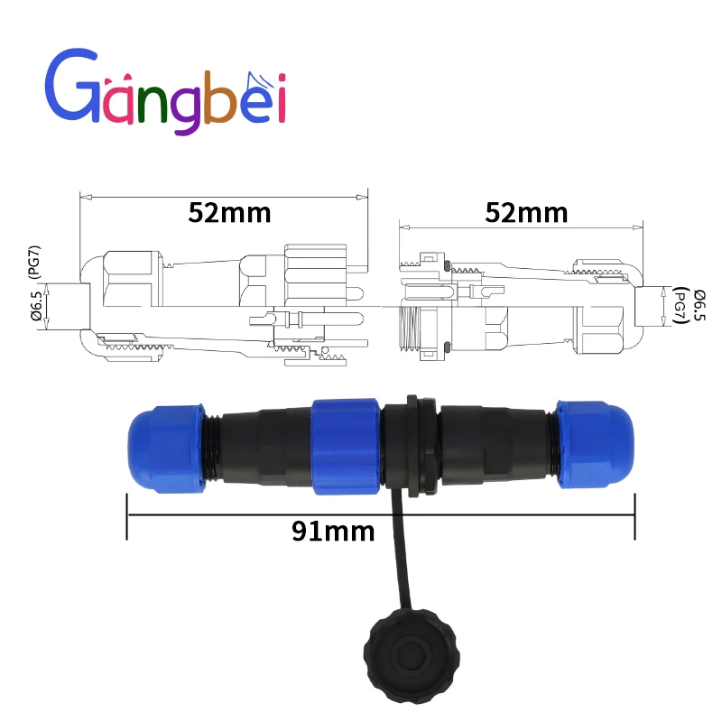 SP13-2pin 3pin 4pin 5pin 6pin 7pin waterproof connector IP68 Cable Connector Waterproof Aviation plug Connector Coupler docking