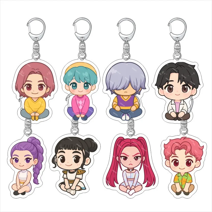 K-POP: سلسلة مفاتيح أكريليك Monster Hunt KPop Demon Hunters قلادة أكريليك