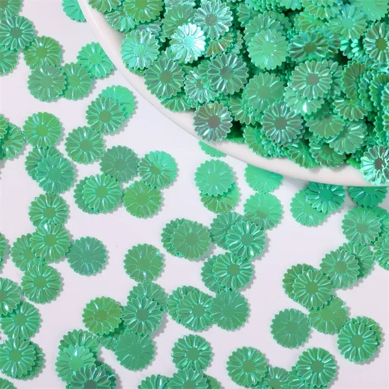50g/Beutel 9mm Gänseblümchen-Pailletten - Glitzerflocken für Schleimfüllung, Nagelkunst & Handyhüllen-Deko, DIY Harz-Bastelzubehör – Detail 10
