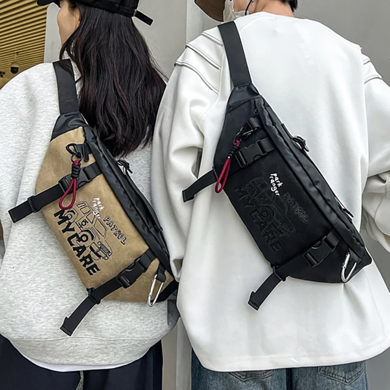 

Unisex Fashionable Letter Printing Crossbody Bag Casual Portable Waist Bags for Daily Outing Commuting Shoulder Bag Handbag