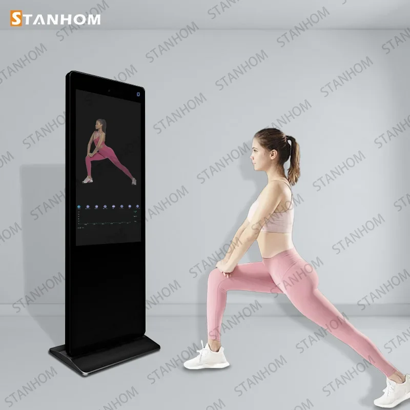 STANHOM Floor Standing Advertising Touch Screen Fitness Smart Mirror