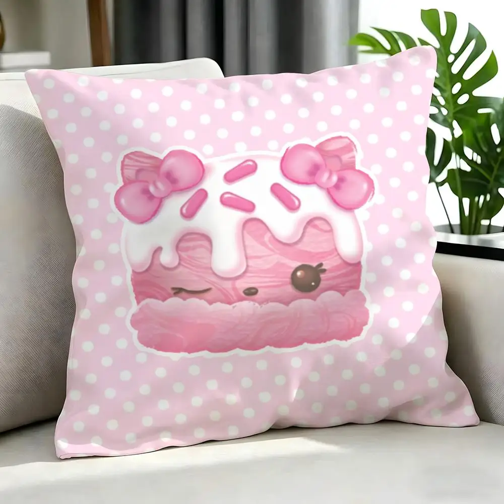 Niedliche Num Noms Kissenbezüge, Kissenbezug-Set, 4-teilig, 50 x 50, 45 x 45, 40 x 40, Kissenbezug, dekorativ, für Sofa und Heimdekoration – Detail 15