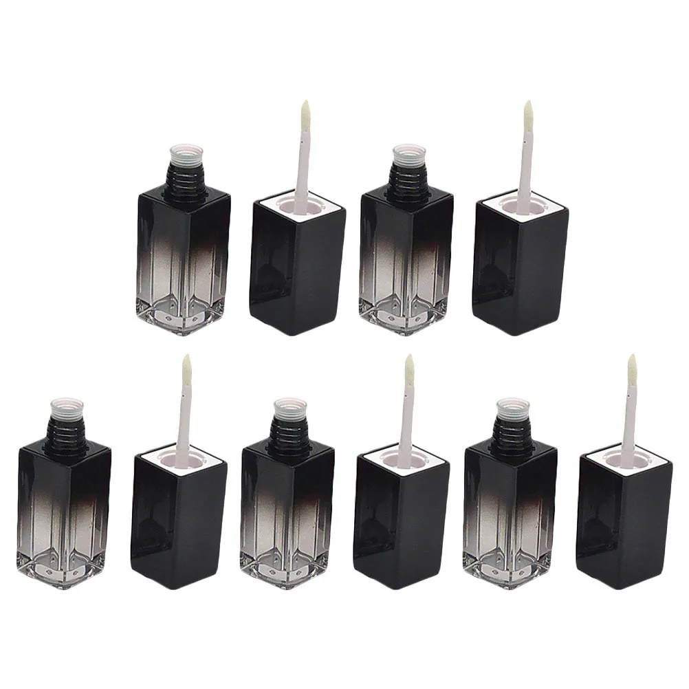 5 قطعة أنبوب ملمع الشفاه فارغ مربع الأشعة فوق البنفسجية الأسود التدرج تصميم دائم خفيفة الوزن إعادة الملء الحاويات المحمولة السفر الشفاه #2