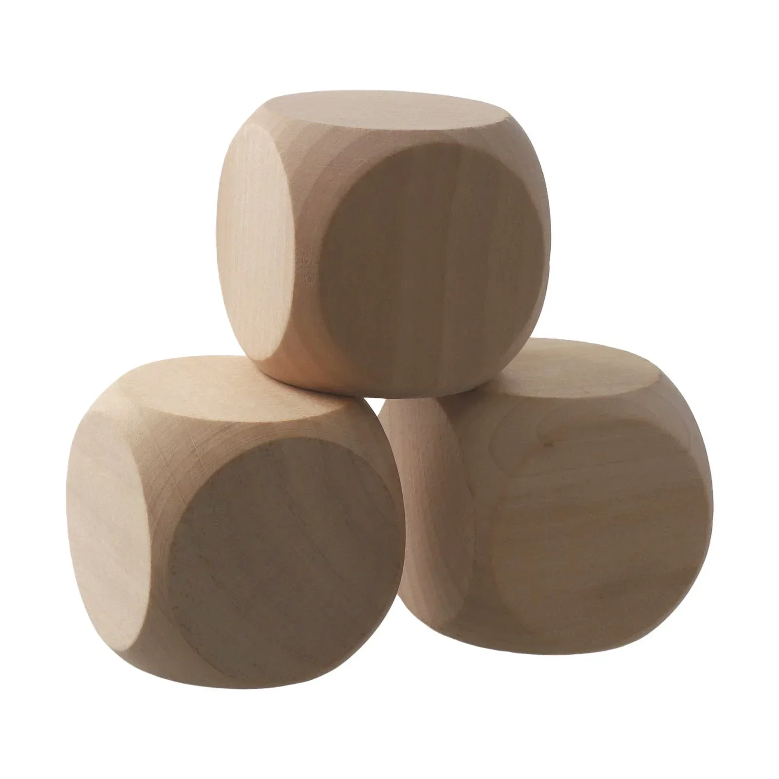 10pcs 40mm/50mm/60mm Wooden Dice Blank Wooden Dice Unfinished Wood Cubes Square Blocks DIY Craft Printing Dice Entertainment