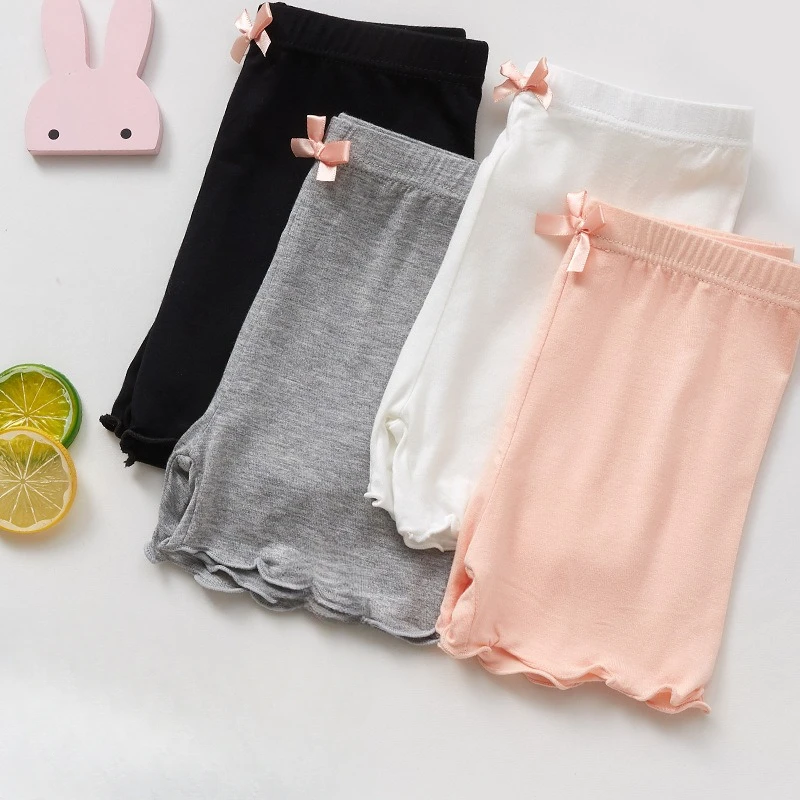 4Pcs/Pack Summer Girls Shorts Kids Safety Pants Adorable Underwear Clothes Children Cute Bow Short Underpants for Young Girls