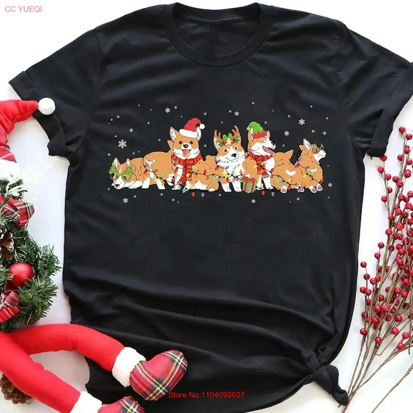 Corgi Christmas T Shirt Cute Lover Fo vintage Washed streetwear Unisex Stylish Comfortable Top For Everyday Wear Breathable