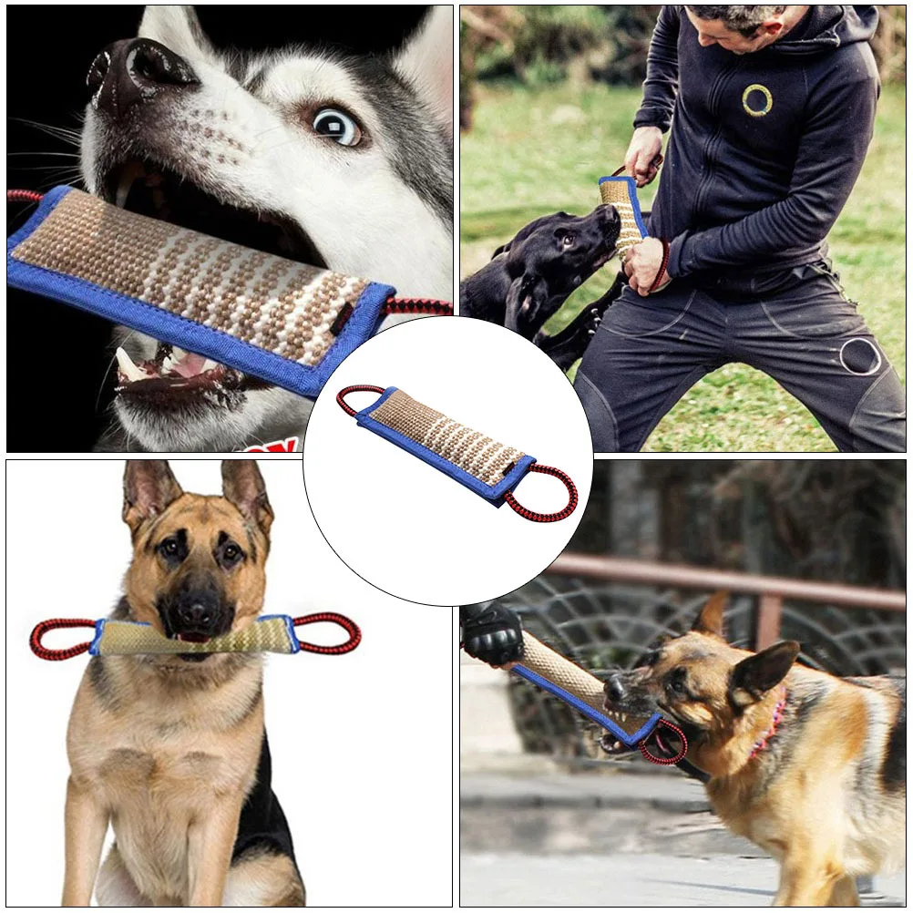 

Dog Bite Pillow High Grade Jute Chew Resistant Interactive Tug for Training Dental Health Biting Plaything Pet Supply