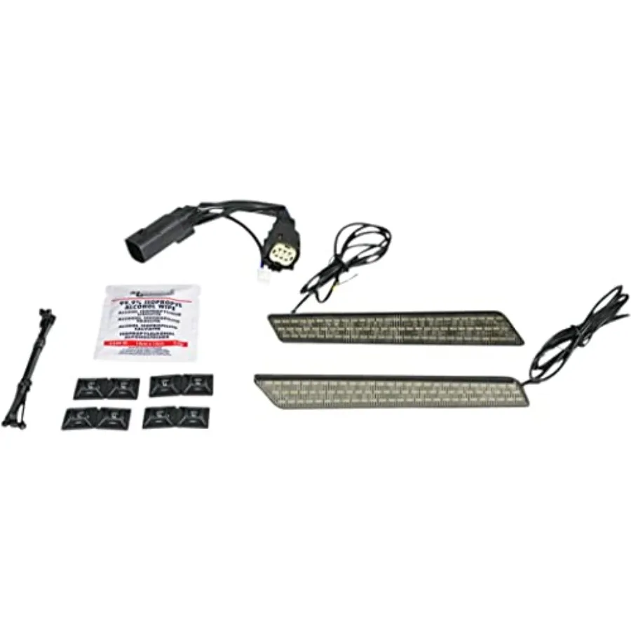 Dual Color LED Saddlebag Latch Lights for Motorcycle - Smoke Gray ABS Plastic - Waterproof Easy Installation