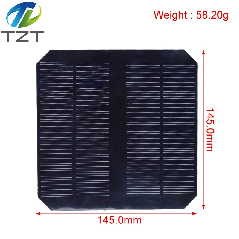 TZT 6V 550mA 3.3W Solar Panel Polycrystalline 145*145MM Mini Sunpower Solar System DIY for Battery Cell Phone Charger