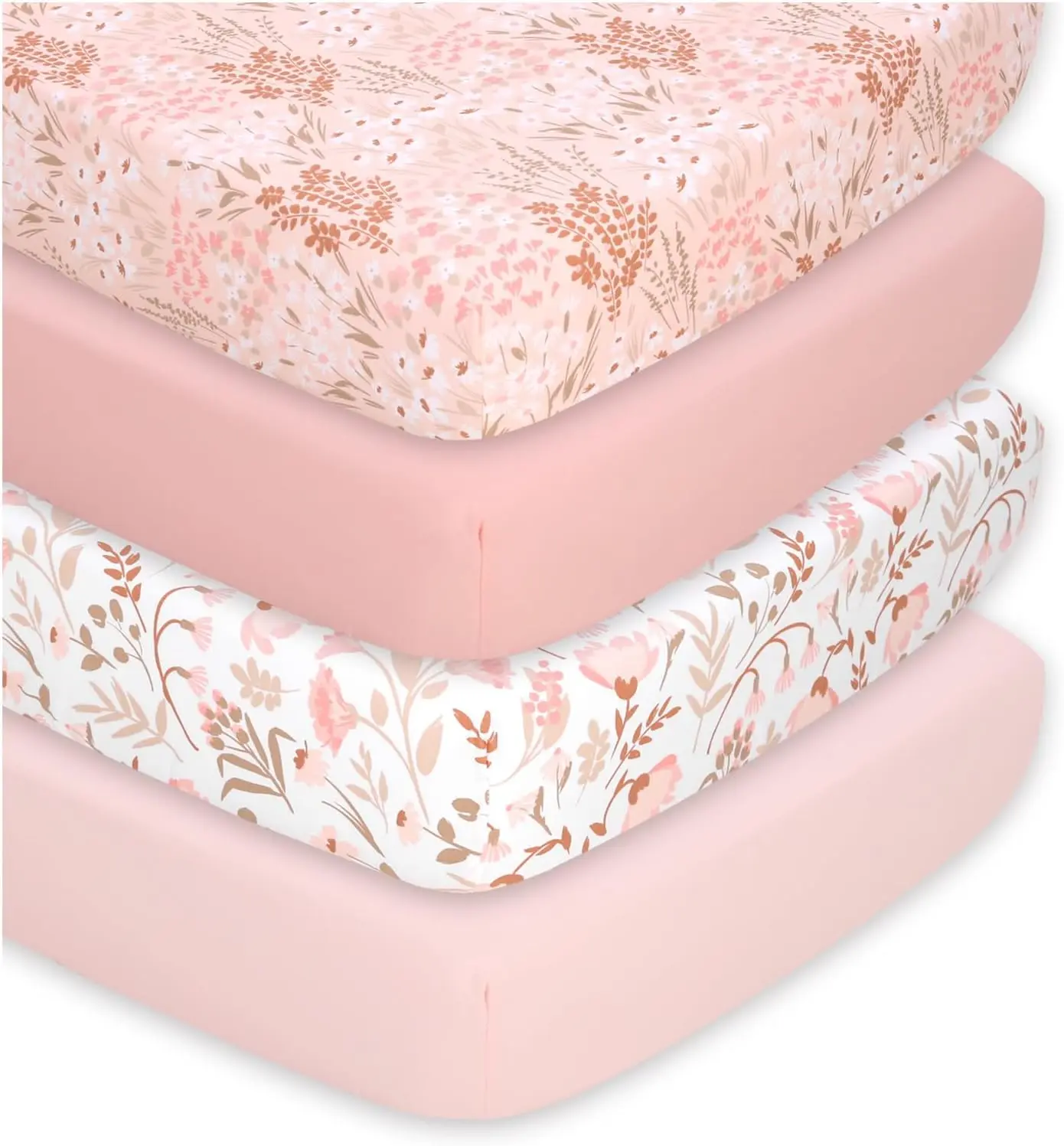 

Комплект из 4 простыней для детской кроватки - супермягкие и дышащие простыни для девочек, декор для детской комнаты, подходят для стандартных матрасов