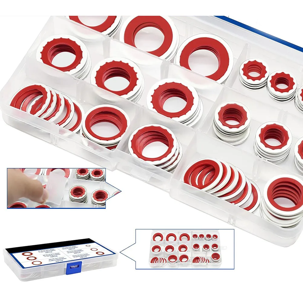 85PCS A/C Compressor Seal Washers Kit Air Conditioning Compressor Port Gasket Automotive Sealing Gasket Repair Parts view 3