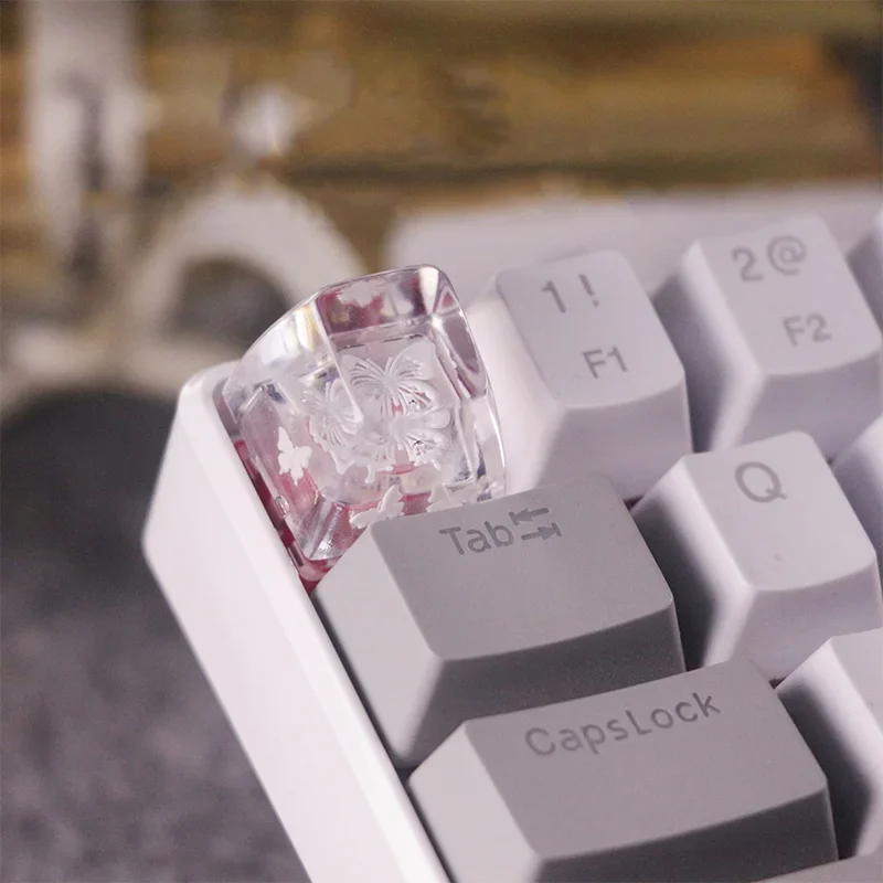 Creative  Beautiful Butterfly Key Cap Handmade Resin Drip Transparent SA High Game Mechanical Keyboard KeyCap