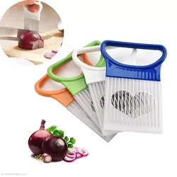 Stainless Steel Onion Chopper Fruit and Vegetable Slicing Holder Kitchen Accessories Gadgets для кухни полезные вещи