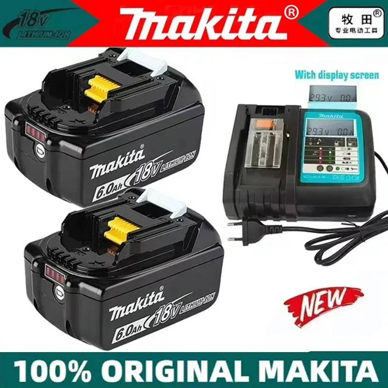 Original 6.0Ah Makita 18V Power Tool Rechargeable Battery, for 18V Makita DTD172 TW004G DTW190 DTW285 power tool LED Lithium-ion