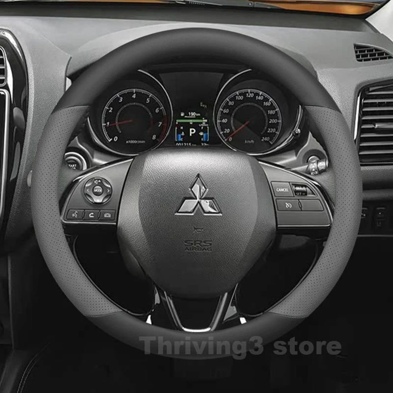 

Leather Car Steering Wheel Cover For Mitsubishi ASX Hybrid HEV GSR Sport PHEV 2013-2024 Auto interior Mitsubishi ASX Accessories