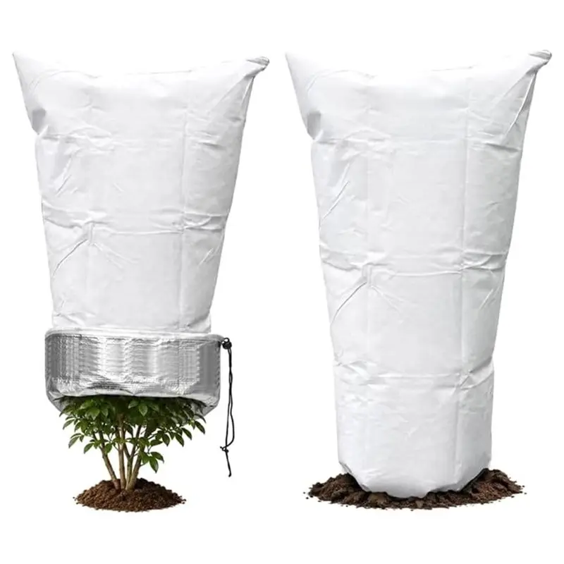 ABGH-2 Pack Winter Plant Freeze Protection Bags With Aluminum Foil Liner, Reusable Covers For Potted Plants, Trees, Shrubs