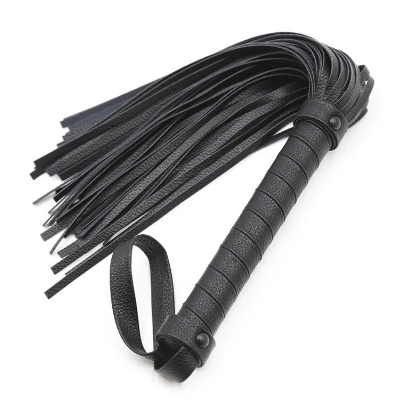 Adult Sex Toys Whip Wrapped in Black Alternative SM Bound Loose Whip Leather Imitation Sheepskin Adult Sexual Short Whip