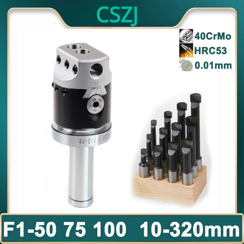 

CSZJ F1 2/3/4 Inch 50/75/100mm F1 Type Boring Head 12/18/25mm Lathe Milling Holder Boring Bar Set Boring Device F1 Boring Tool