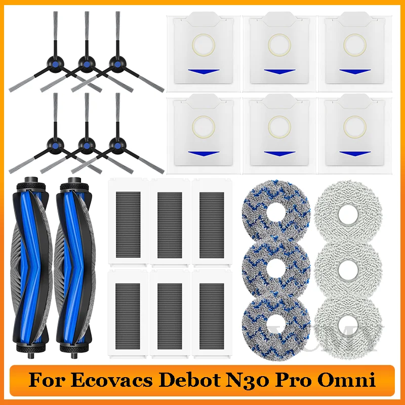 

Fit For EcovacsDebot N30 Omni / N30 Pro Omni Robot Vacuum Cleaner Parts Main Side Brush Hepa Filter Parts Accessories