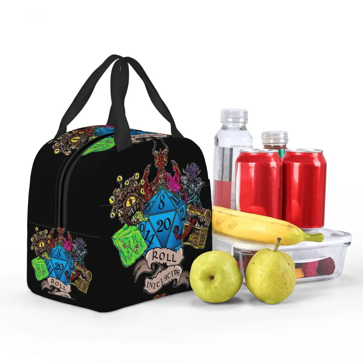 حقيبة غداء معزولة من Roll Initiative Dungeon and Dragon للنساء والأطفال، صناديق طعام محمولة، حقيبة غداء حرارية #4