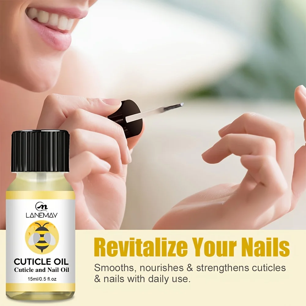 15ml キューティクル＆ネイルオイル（キャスターオイル配合）- ダメージを受けた肌や薄い爪用 - 爪を強化し、自然な輝きを夜間に促進