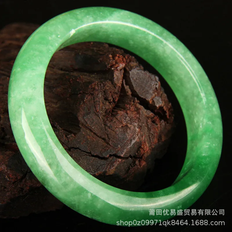 

Ice-like Emerald Blype Oil Green Highest-Ranking Imperial Concubine Burma Jade Bracelet with Certificate