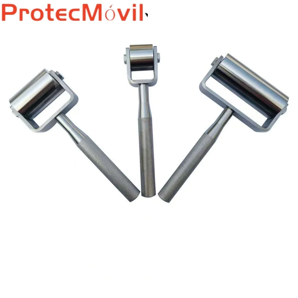 Stainless Steel Edge Roller Press Handheld Rolling Cylinder for PVC Flooring Compacting Leather Bag Binding DIY Tool