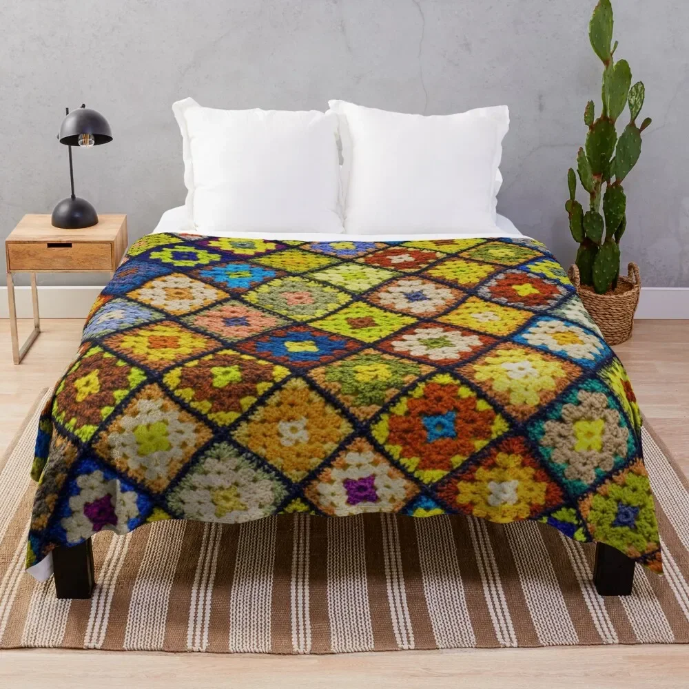 

Crochet granny square pattern Throw Blanket Moving christmas decoration Fashion Sofas Decoratives Blankets