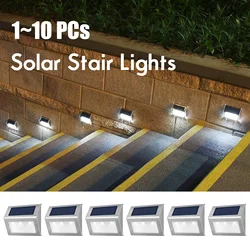 1/4/6/10szt 6LED Solar Stair Light Outdoor Stainless Steel Waterproof Yard Garden Deck Light Street Wall Lamp Fence Decoration