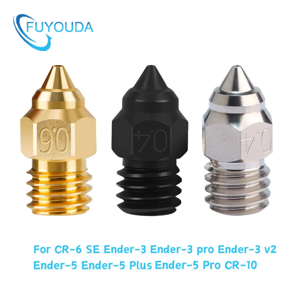 

Детали для 3D принтера, медная насадка с покрытием CR-6 SE, устойчивая к высоким температурам, Твердая стальная, латунная насадка для Ender 3 /Ender 5/S1 CR6 SE