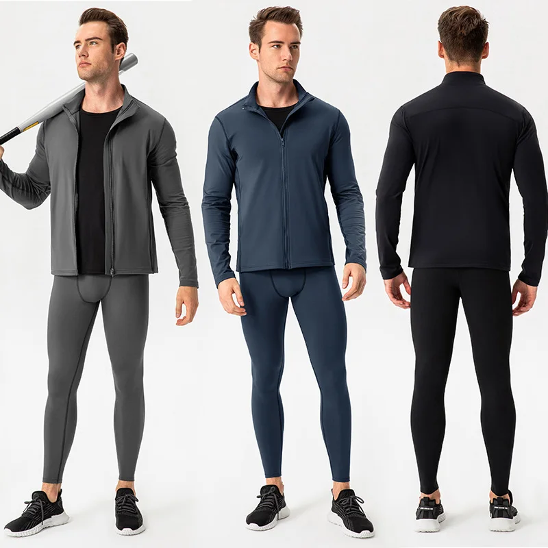 Men's Thermal underwear Set Fitness Leggings+Thermal Coat Base Compression Sports Suit Underwear Long Johns Men Clothing