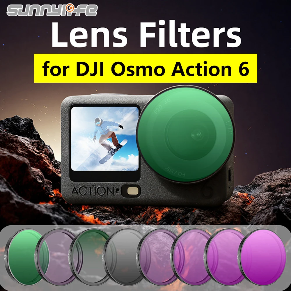 

Sunnylife For DJI Osmo Action 6 CPL ND Filter Kit for DJI Action 6 Camera ND8 ND16 ND32 ND64 MCUV Lens Filters Protector Set