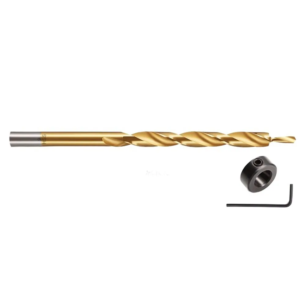 9.5mm Inclined Hole Drill Step Bit Metal Jig Guide With Stop Collar For Woodworking Pocket Hole Drilling Power Tool Accessories