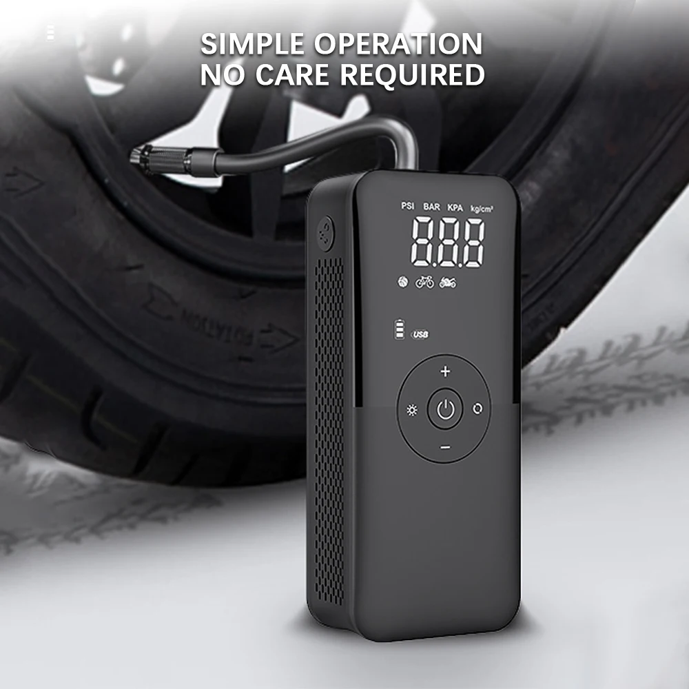 Rechargeable Air Pump Tire Inflator Digital Portable Compressor For Motocycle Bicycle Balls Cordless Car Tyre Inflator