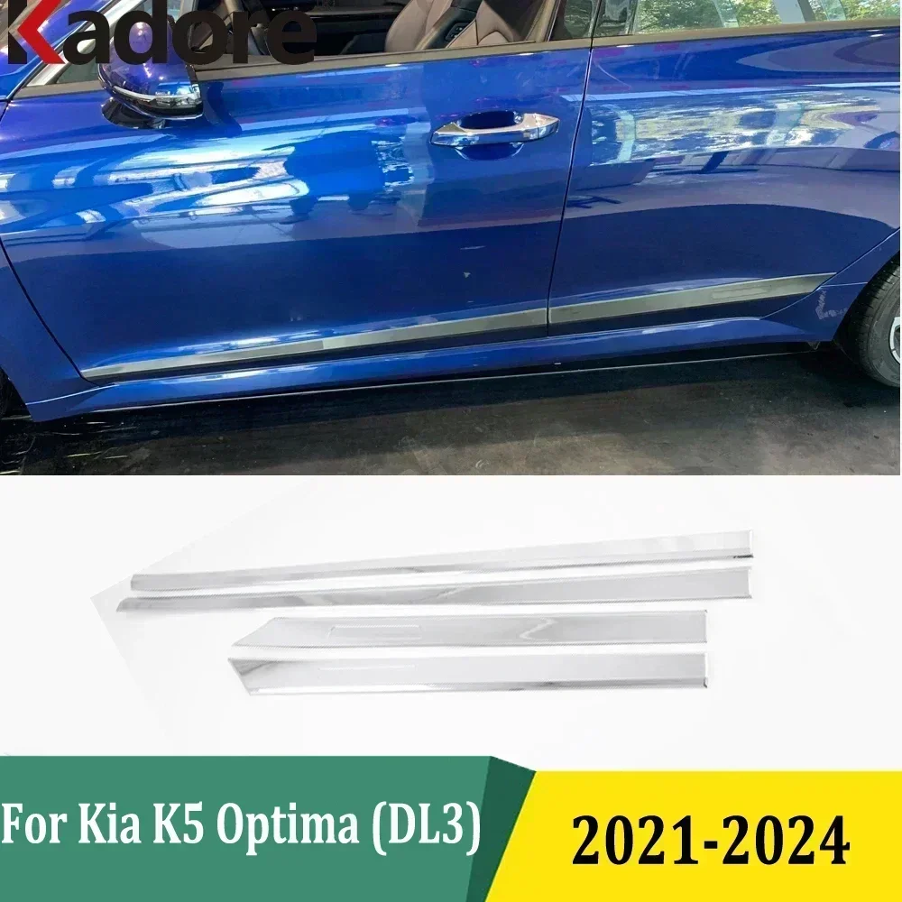 

For KIA K5 Optima (DL3) 2021 2022 2023 2024 Car Protector Exterior Accessories Chrome Side Door Body Molding Line Cover Trim