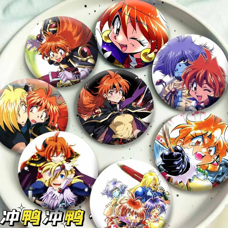 Anime Movie Slayers Great Lina Inverse Button Pin Funny Cartoon Character Meme Badge Fashion Jewelry Brooch for Bag Clothes Gift