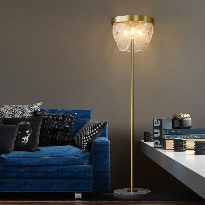 

Nordic New Luxury Villa Living Room Floor Lamp Full Copper Creative High end Hotel Bedroom Study Sample Room