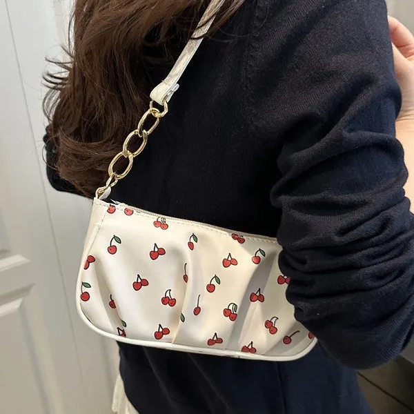 

2025 Autumn Print Shoulder Bag, Fashion Underarm Purse for Women, Lightweight Chain Tote, Casual Day-to-Night Bag, Textured