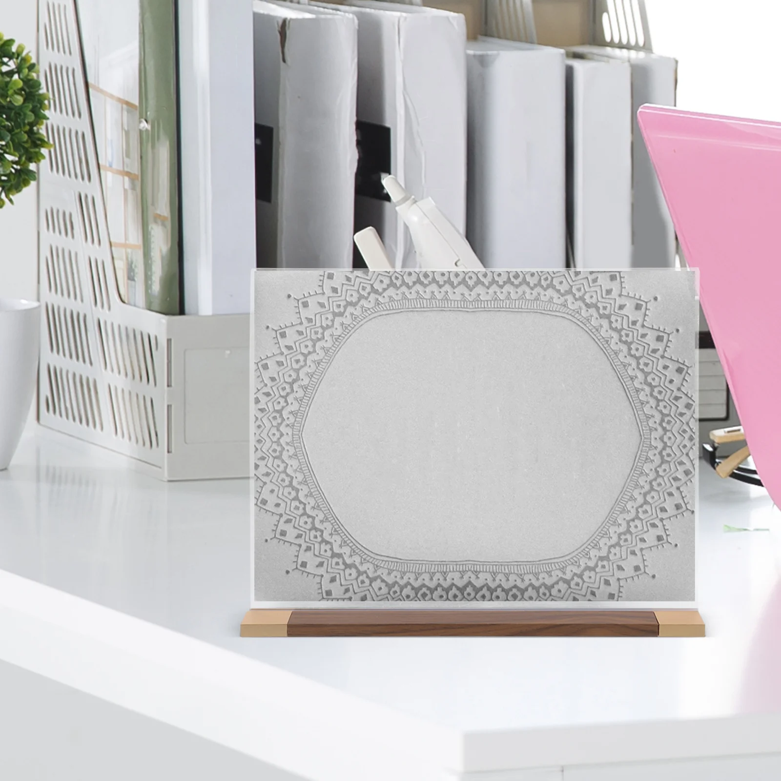 

Walnut Wood Display Stand Large Acrylic Sign Holder For Tabletop Menu Board Document Picture Frame Restaurant Hotel Office Desk