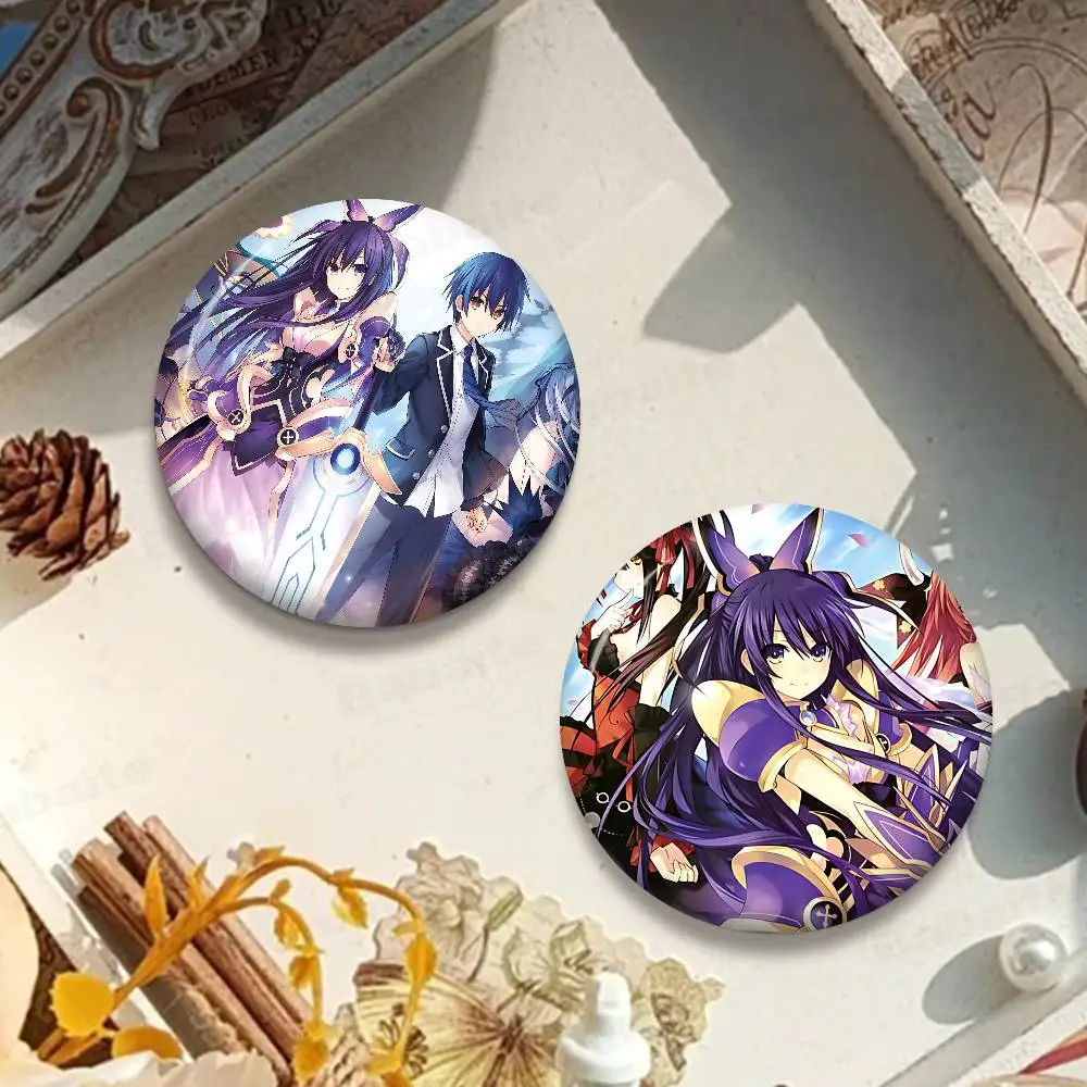 Date A Live Cartoon Soft Button Pin Bright Printed Icon Gift For Friends Badge Collar Brooch Lapel Pin Metal