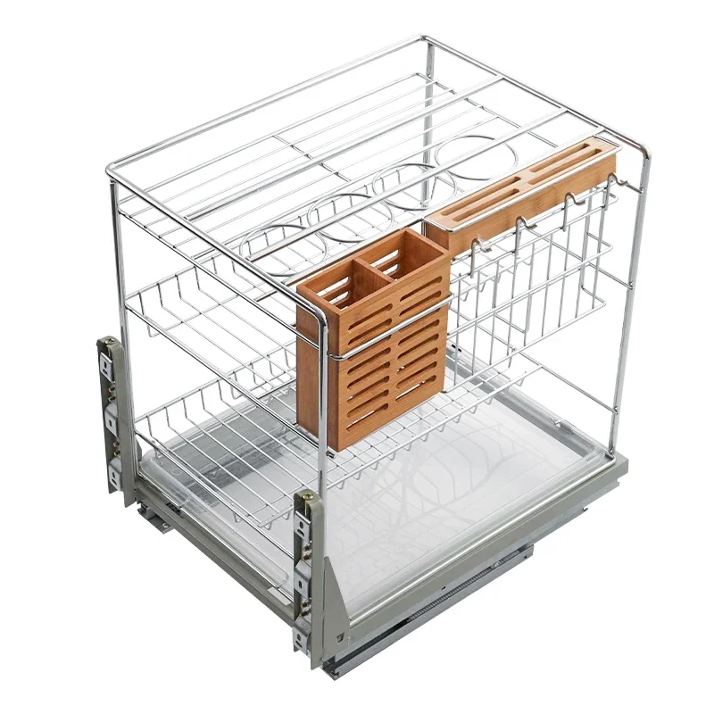 Zuo Gang Multifunctional Stainless Steel Cabinet Pull-out Basket Kitchen Storage Pull-out Seasoning Basket