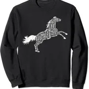 Polarshe Horse Silhouette Horse Jumping Cute Animal Gift Unisex Crewneck Sweatshirt